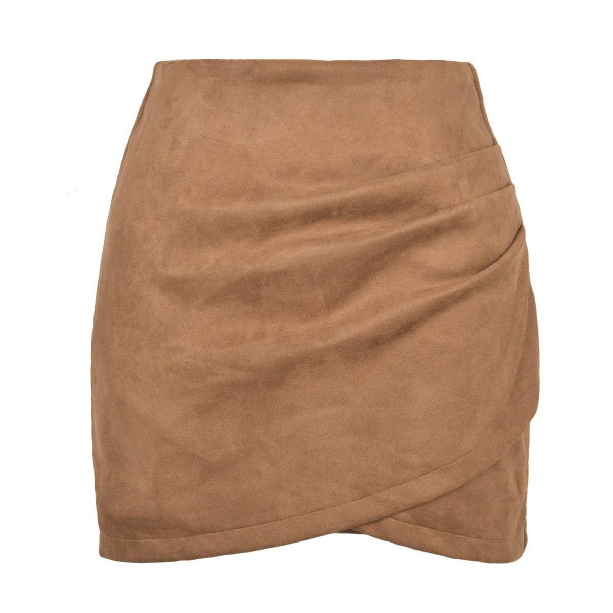 SUEDE SOLID COLOR HIP SKIRT ZIPPER SKIRT_CWAB4799