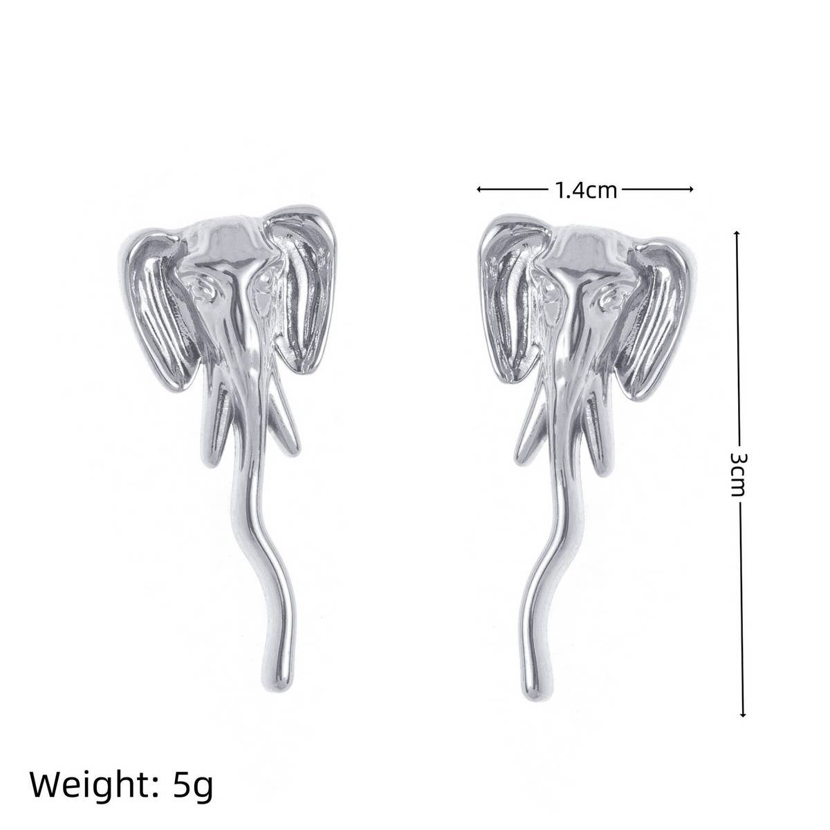 Trendy Elephant Stainless Steel Earrings