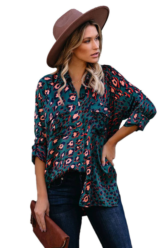 LEOPARD PRINT FASHION CASUAL LONG-SLEEVED SHIRT