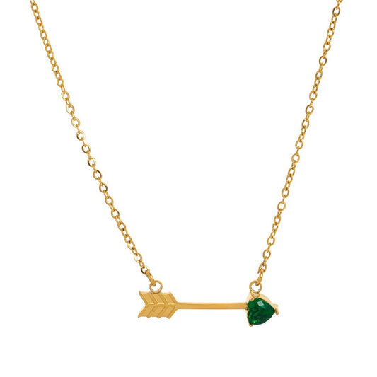 Colorful creative heart-piercing pendant necklace