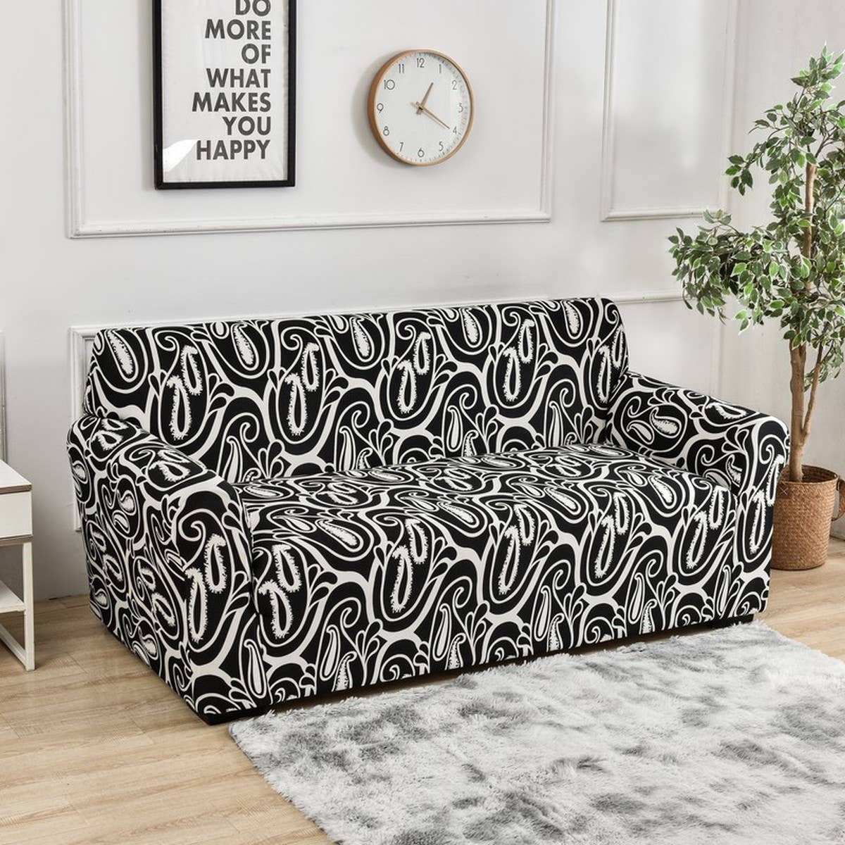 Stretch Sofa Cover, Solid Print, All-in-One Fit_CWMM8309