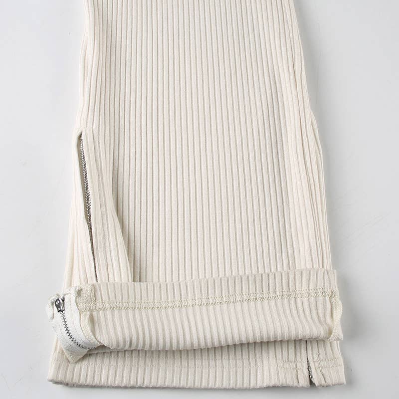 LAPEL PIT STRIP SWEATSHIRT PANTS TWO-PIECE SET