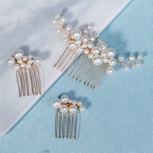 HANDMADE BRIDAL HAIR ACCESSORIES THREE-PIECE SET