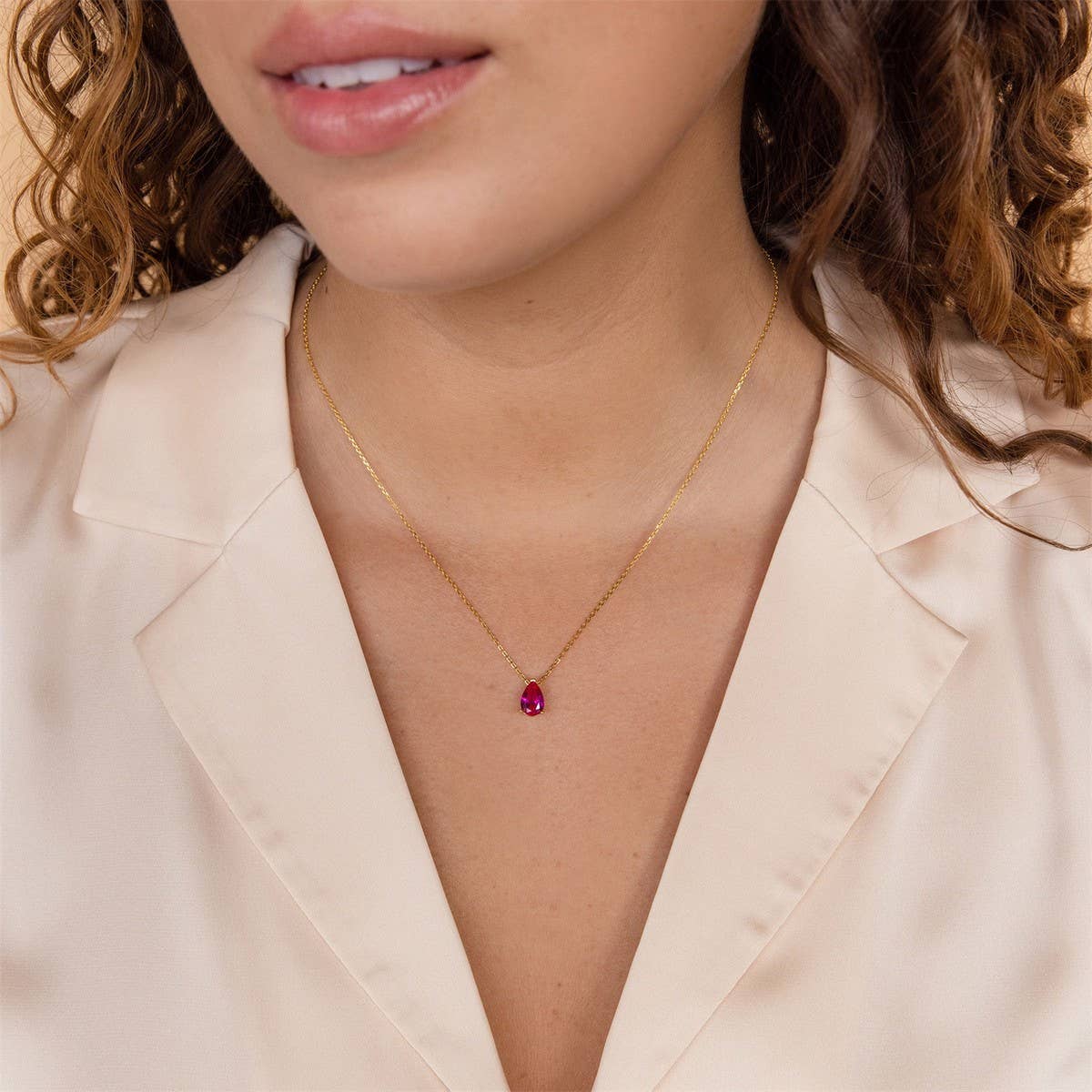 Teardrop Zircon December Birthstone Necklace