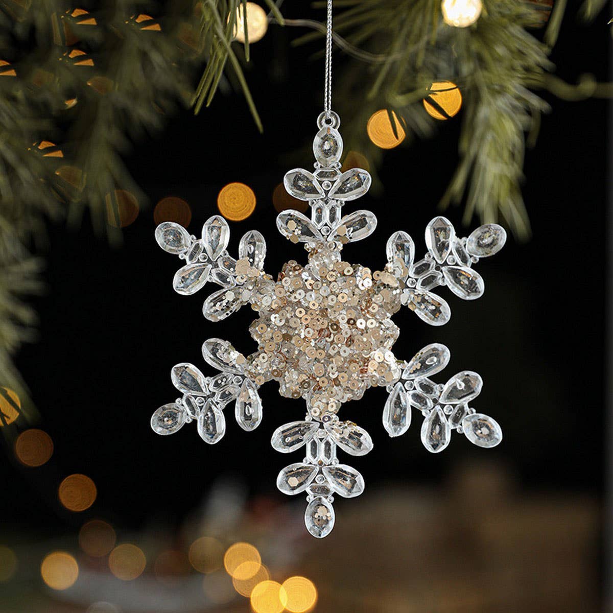 Clear Acrylic Ornament for Festive Christmas Decor