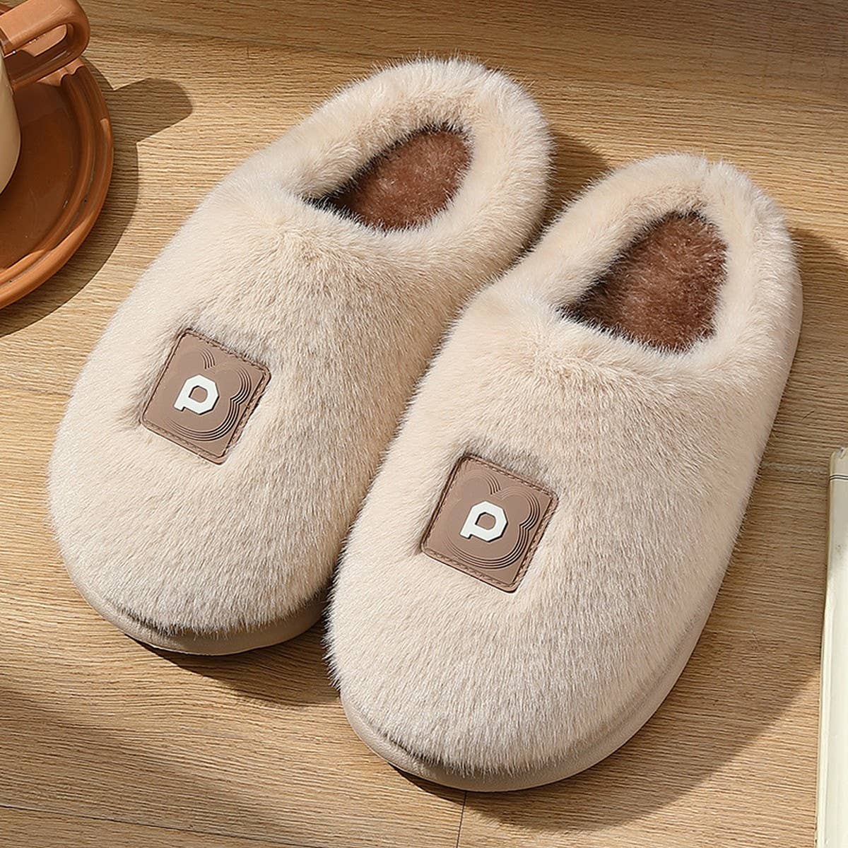 MINIMALIST WARM COMFY FLUFFY BEDROOM SLIPPERS