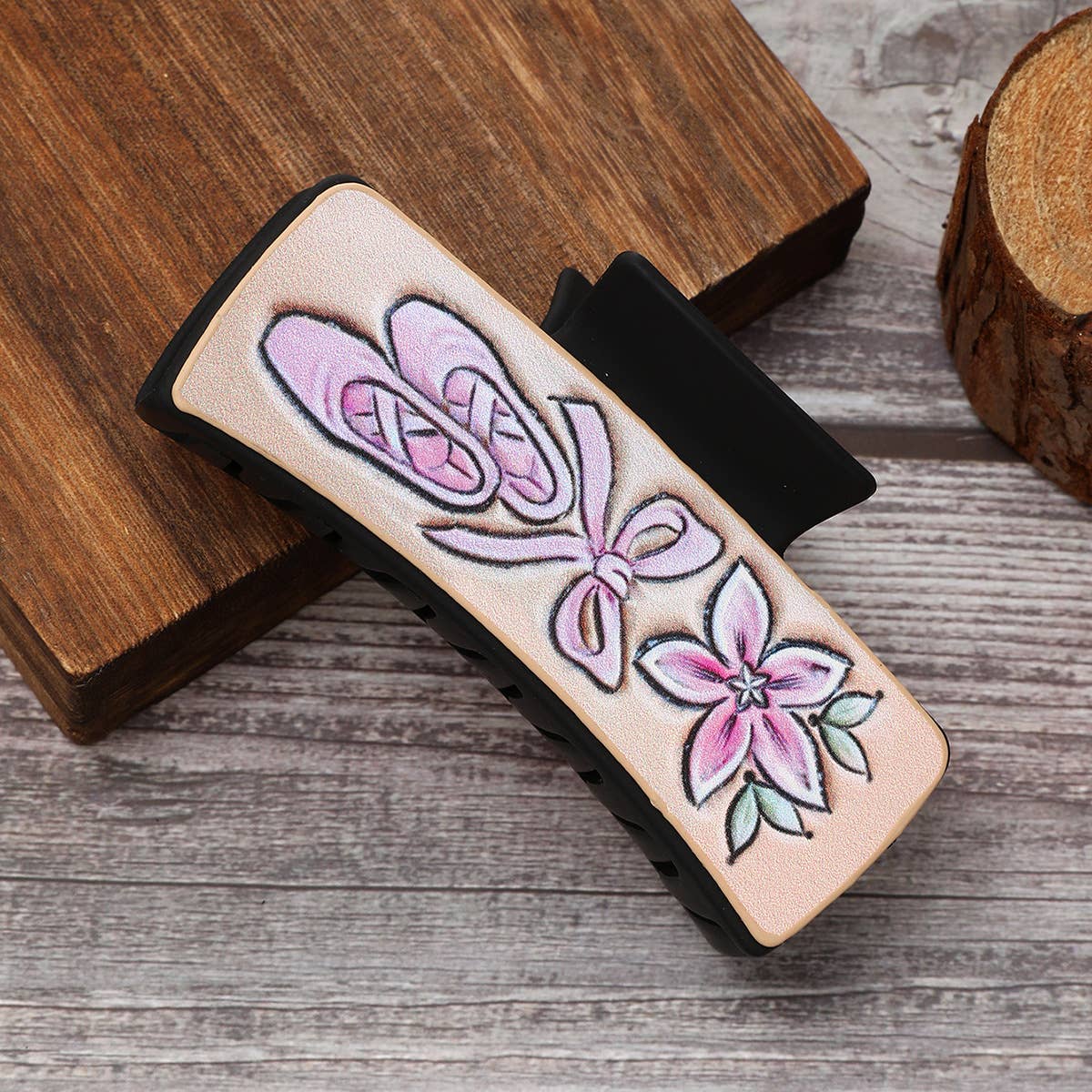 WESTERN STYLE LETTER BOW LEATHER HAIR CLAW CLIPS