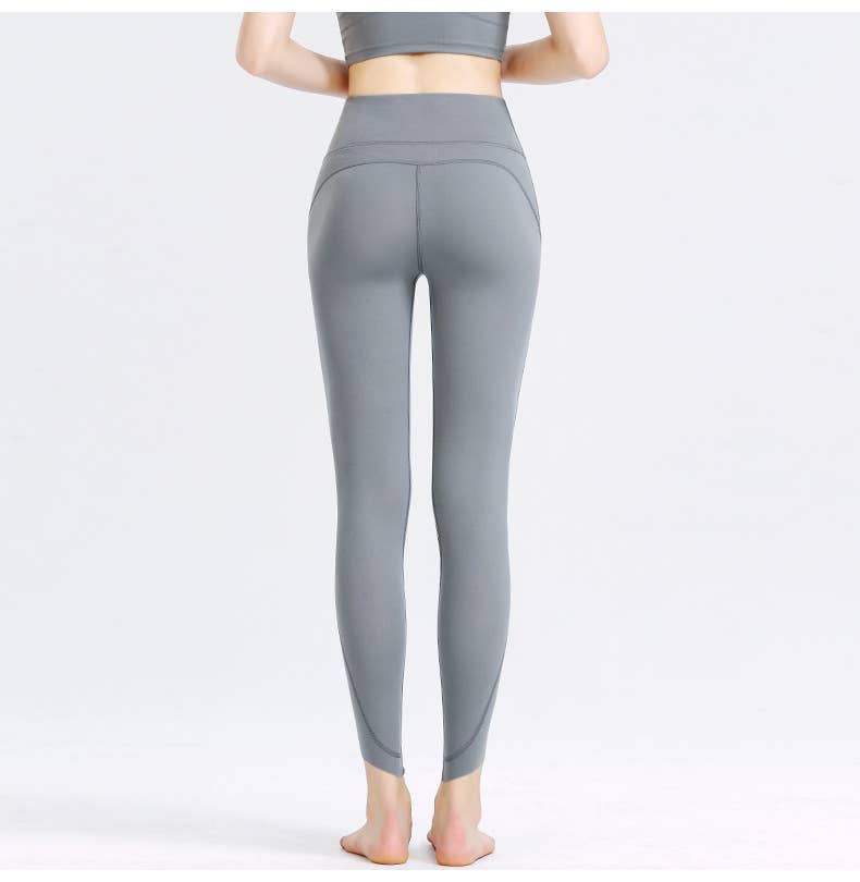 High-waisted sports running tight-fitting pants