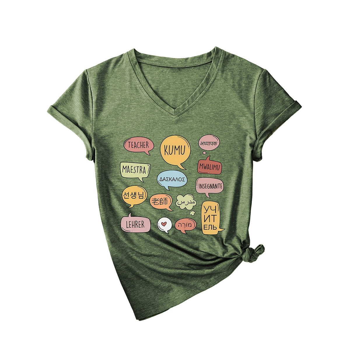 Women??¢s Teaching Tee ??V Neck Teacher Shirt_CWTTSL0478