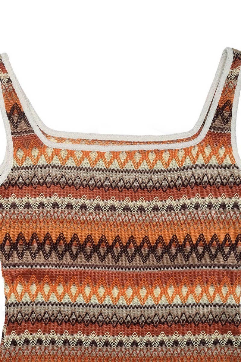 CWDMD4983_NEW GEOMETRIC STRIPED SLEEVELESS MAXI DRESS