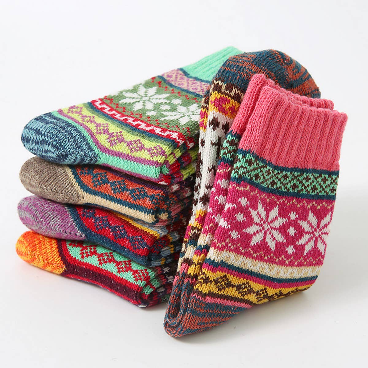 WOMEN VERTICAL STRIPED SOCKS 5 PAIRS PER PACK