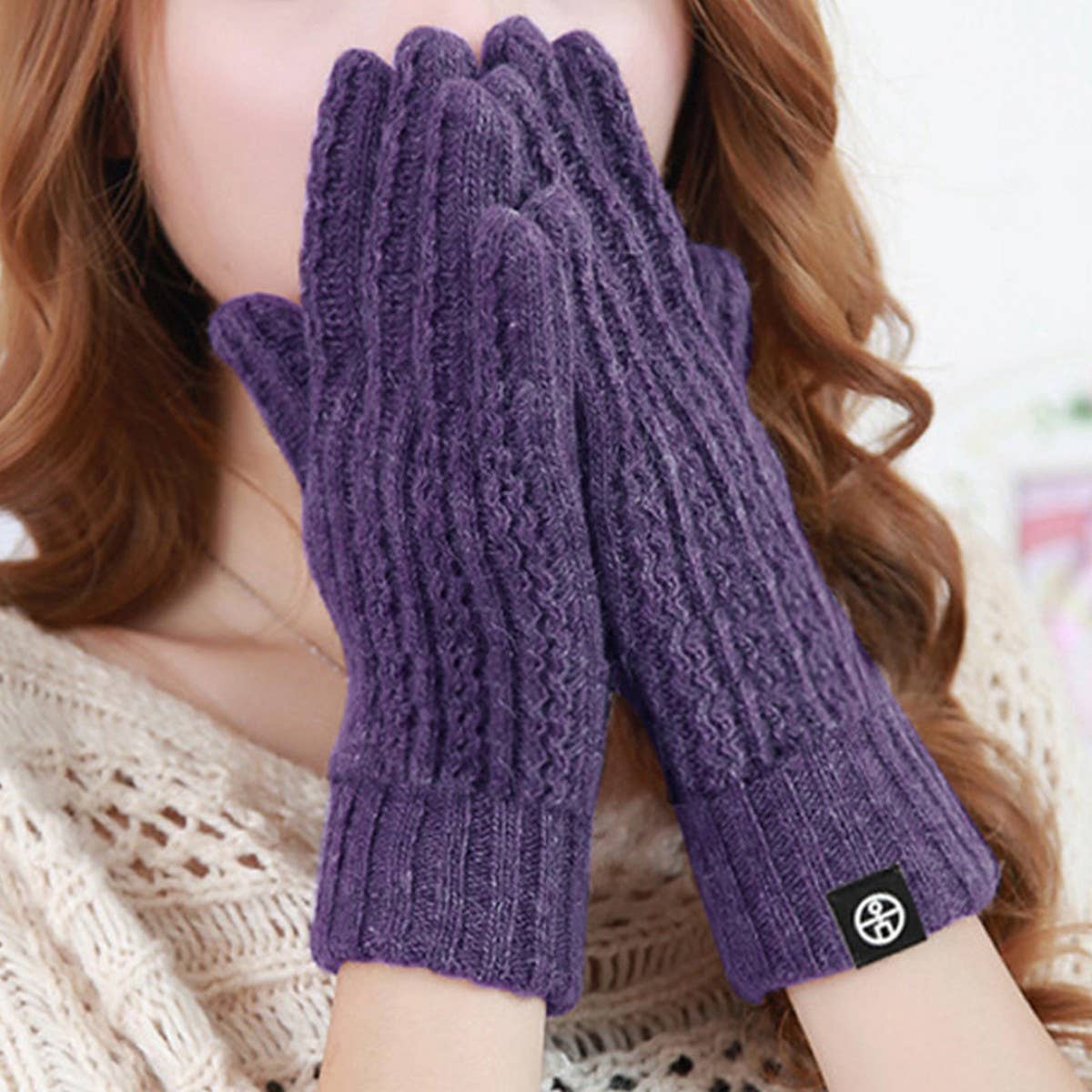 OUTDOOR COLD-PROOF SOLID COLOR KNITTED GLOVES_CWAG0396