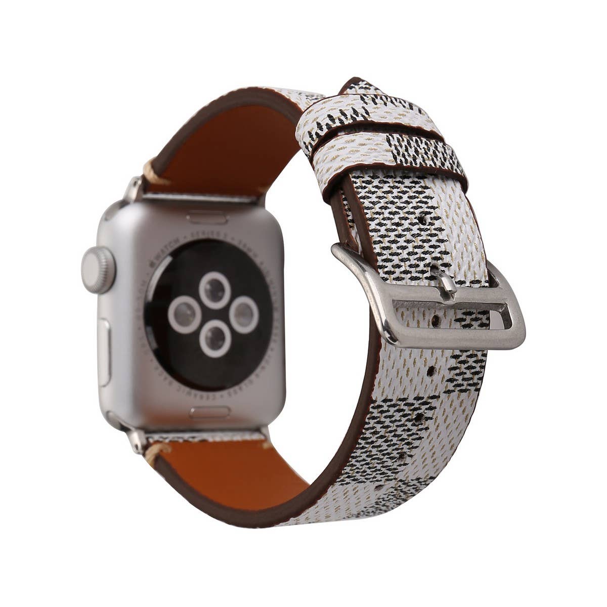 APPLE WATCH9 STYLISH PLAID LEATHER STRAP_CWASC1579