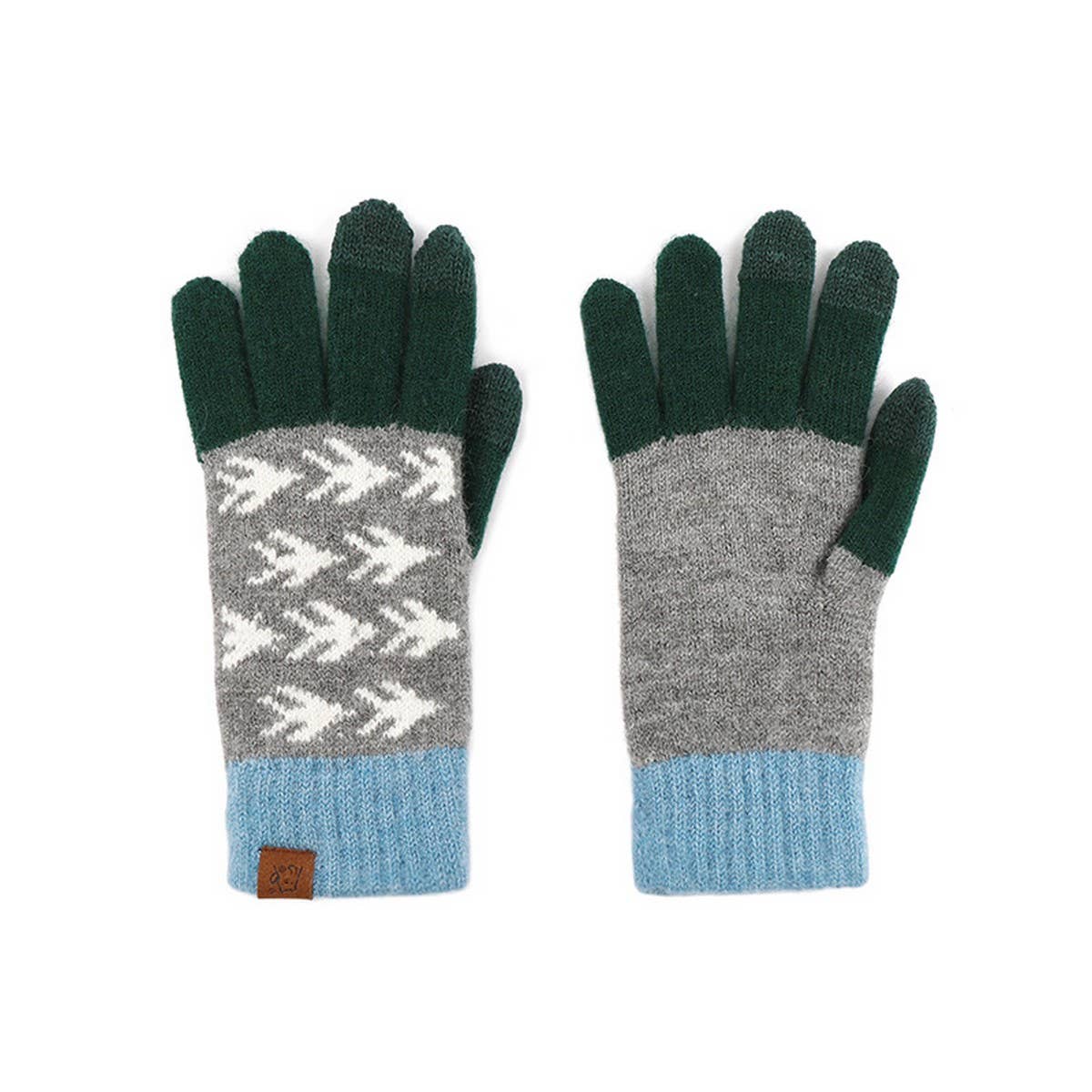 CONTRAST COLOR WOOL KNITTED JACQUARD WARM GLOVES