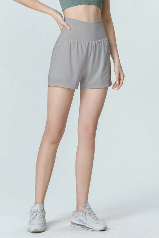 CWBSP0465_FAKE TWO-PIECE CASUAL ANTI-EXPOSURE YOGA PANTS