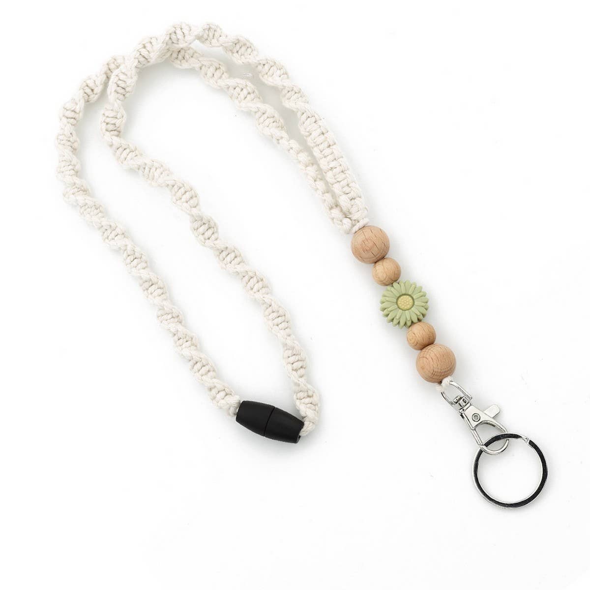 Soft Woven Crossbody Strap with Daisy Pendant_CWAB5070