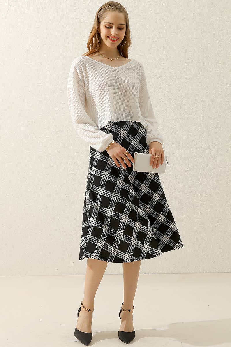 WOMEN V NECK LOOSE LONG SLEEVE BLOUSE_CWTTL1430