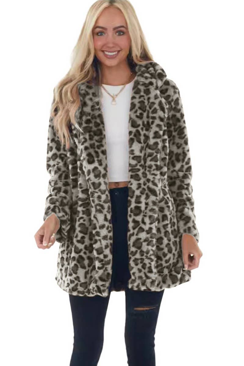 CWOCO00205_CASUAL LOOSE LEOPARD FAUX FUR COAT