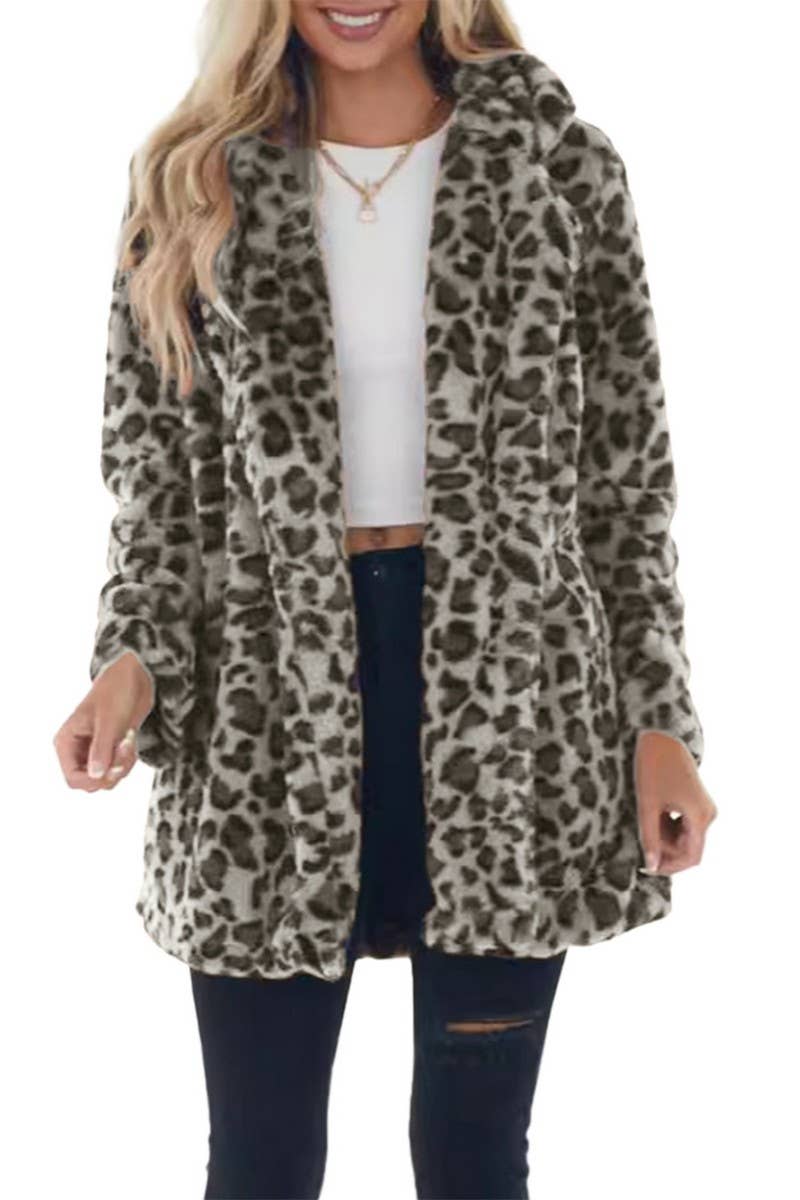 CWOCO00205_CASUAL LOOSE LEOPARD FAUX FUR COAT