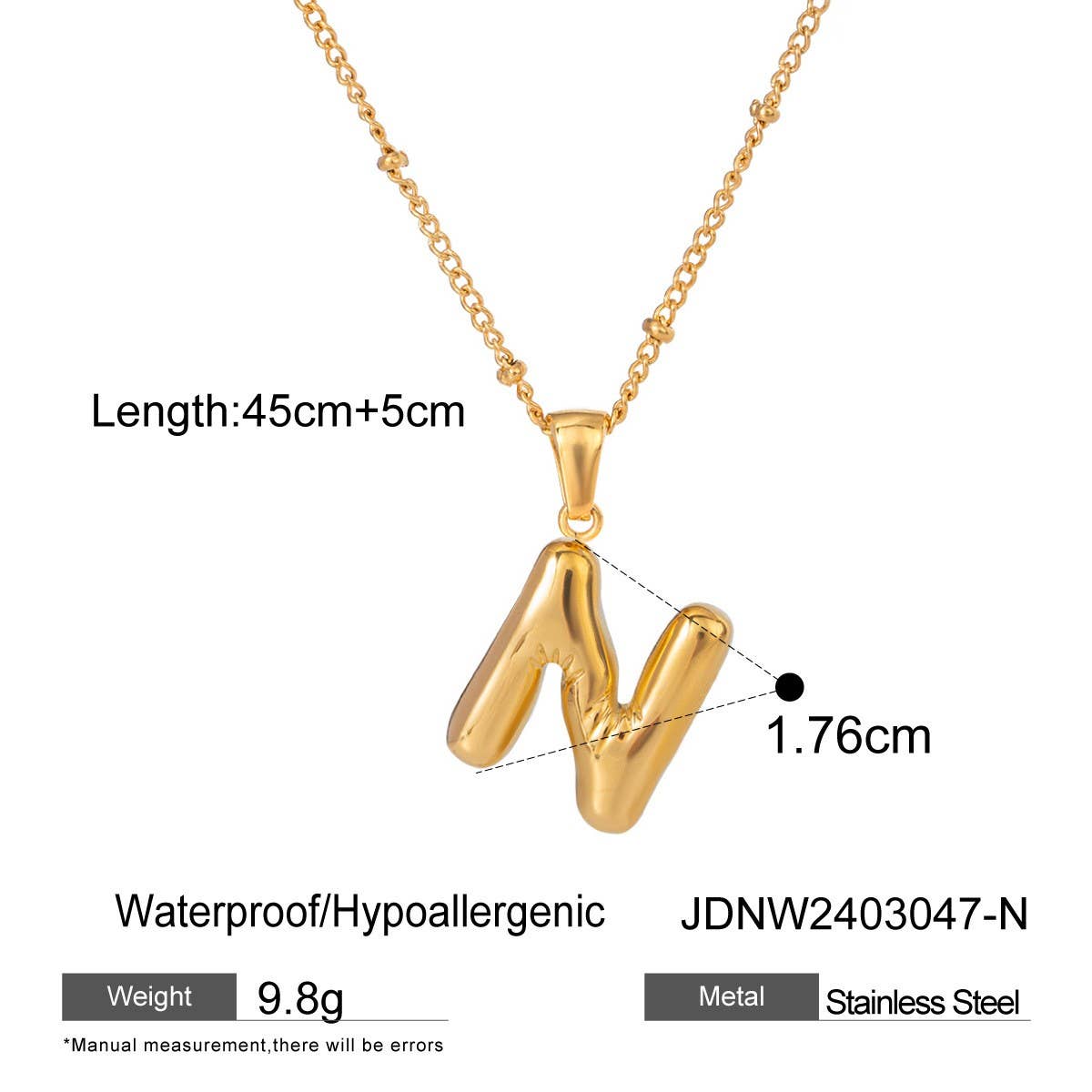 NICHE ALL-MATCH TEMPERAMENT GLOSSY LETTER NECKLACE_CWAJE1893