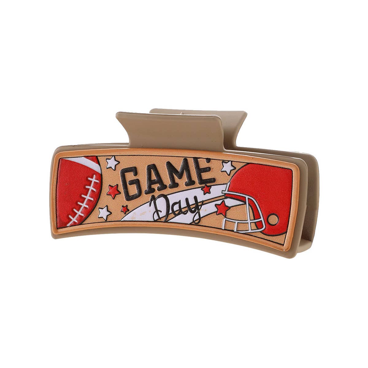 FOOTBALL LETTERS PU LEATHER HAIR CLIP ACCESSORIES