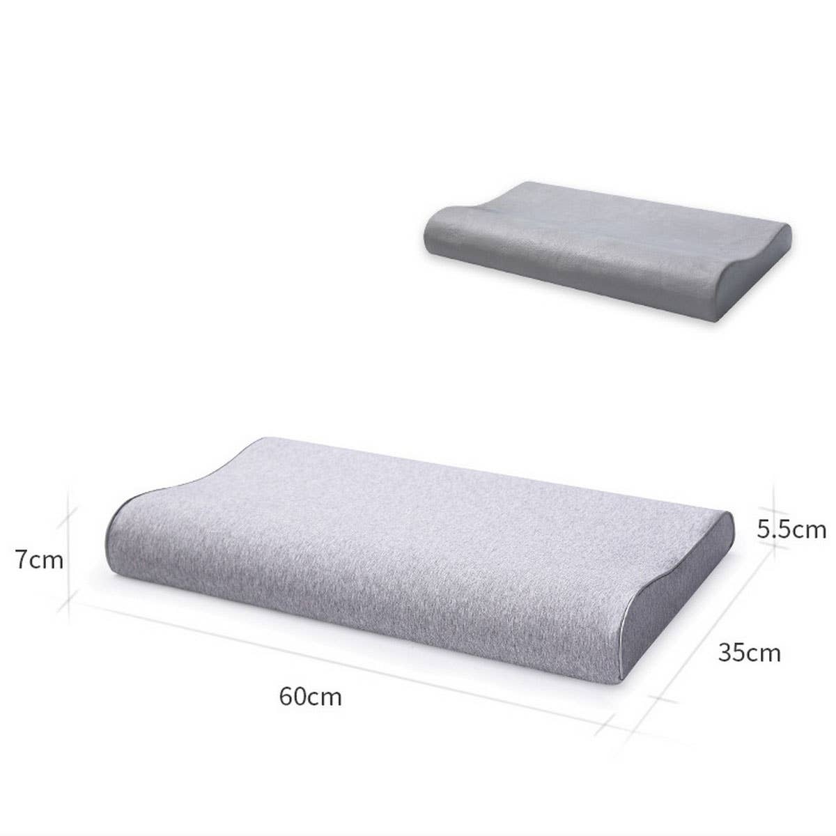 Low Profile Wave Memory Foam Pillow, 3D Design