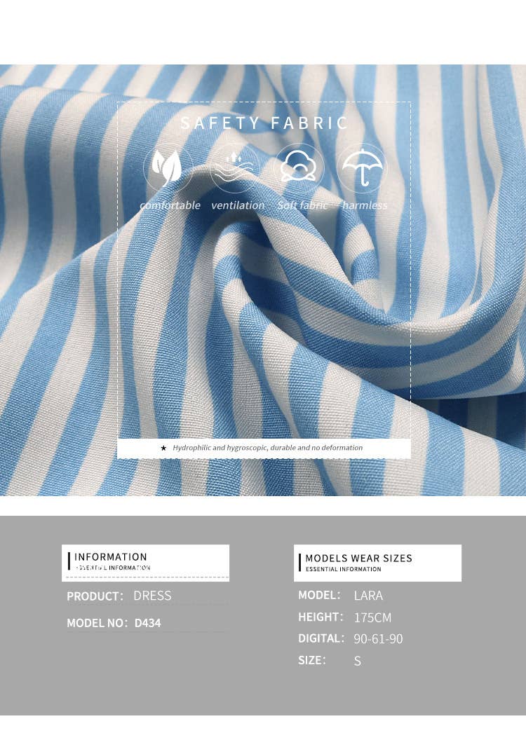 Vertical striped sleeveless dress