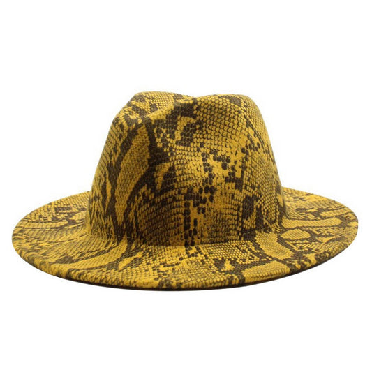 FASHIONABLE SNAKE PATTERN WOOLEN JAZZ HAT_CWAH2588
