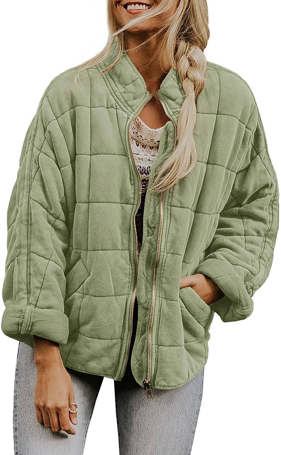 SOLID COLOR STAND-UP COLLAR LOOSE POCKETS JACKET