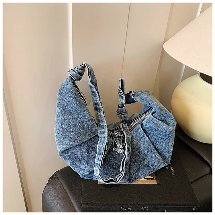 Creative fashionable pleated single-shoulder bag