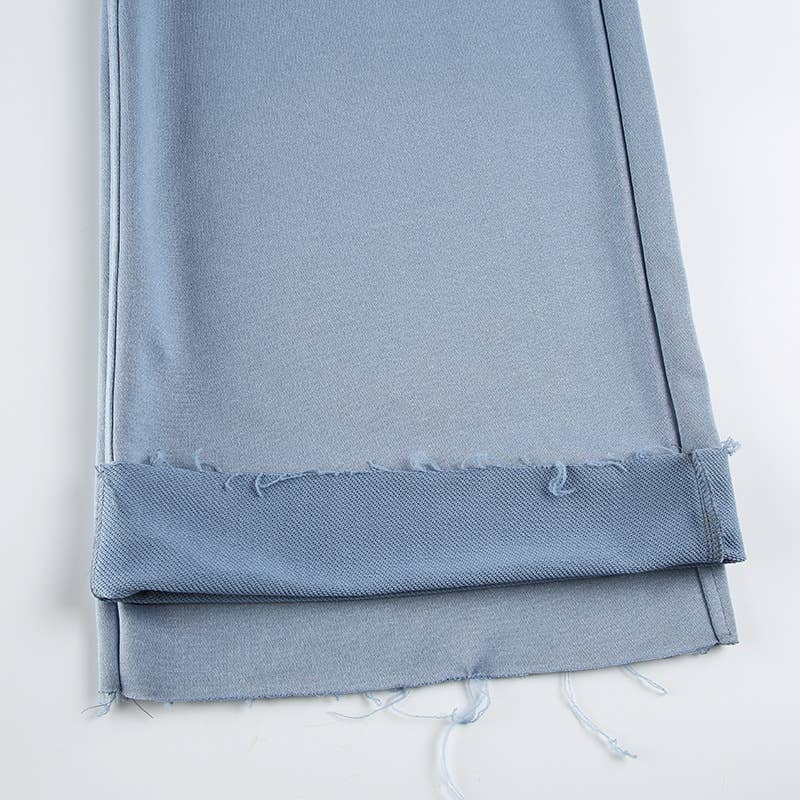 LOOSE SOLID COLOR DRAWSTRING ELASTIC-WAIST PANTS