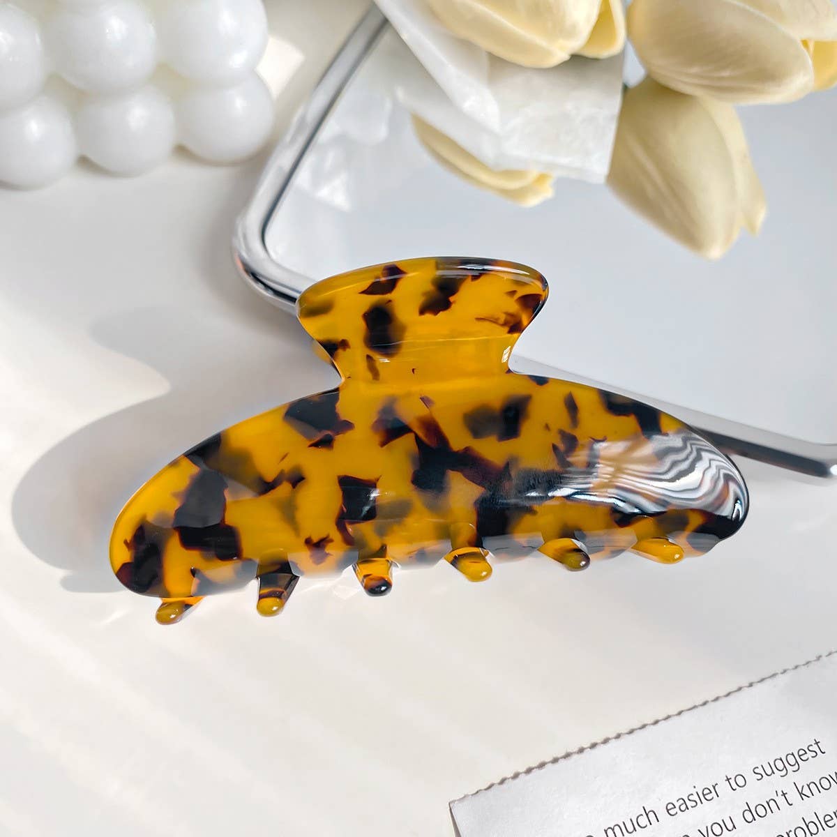 Acetate Hair Clip INS Trendy Quicksand Shark Clip_CWAHA2090