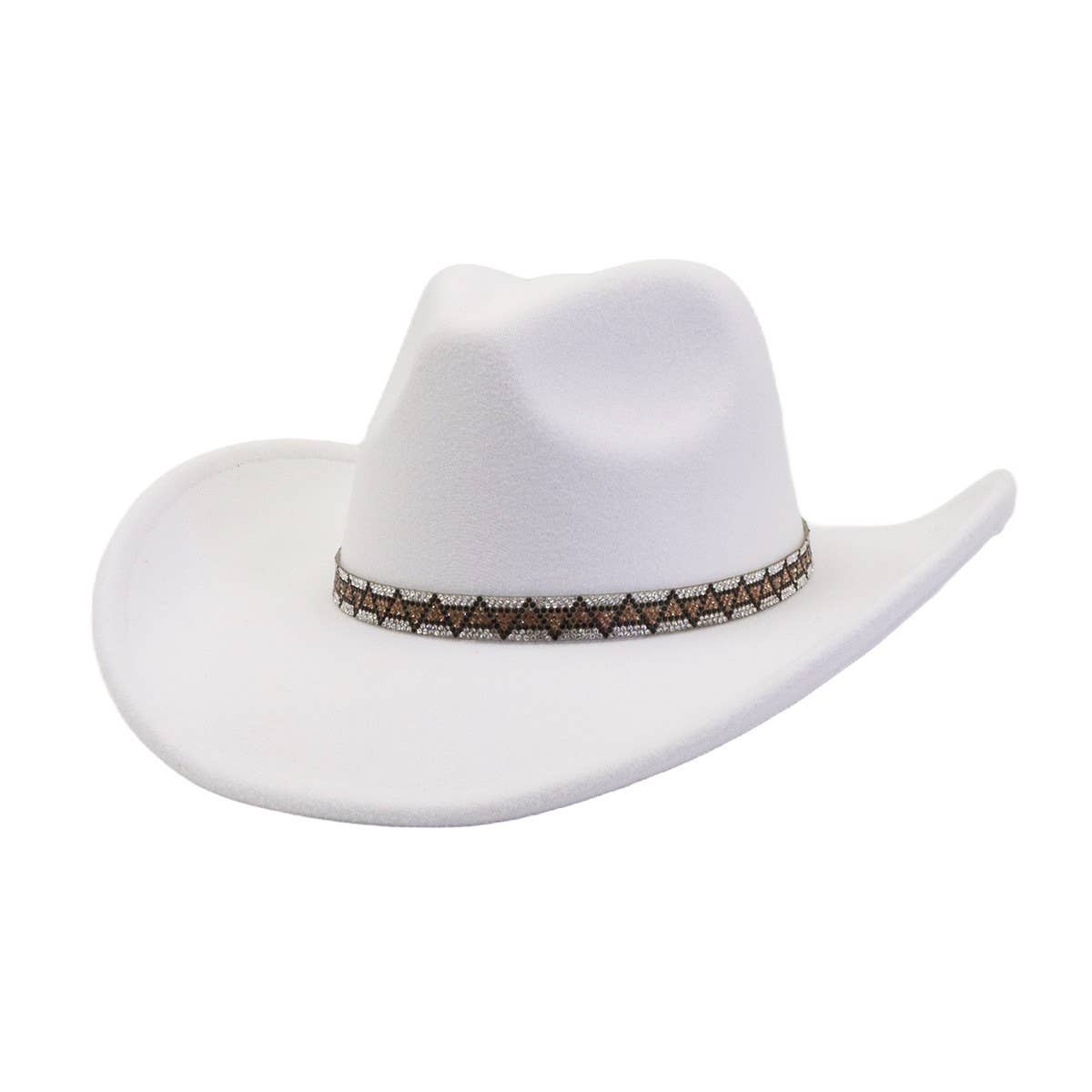 Western Ethnic  Felt Cowboy Fedora Hat_CWAH04406