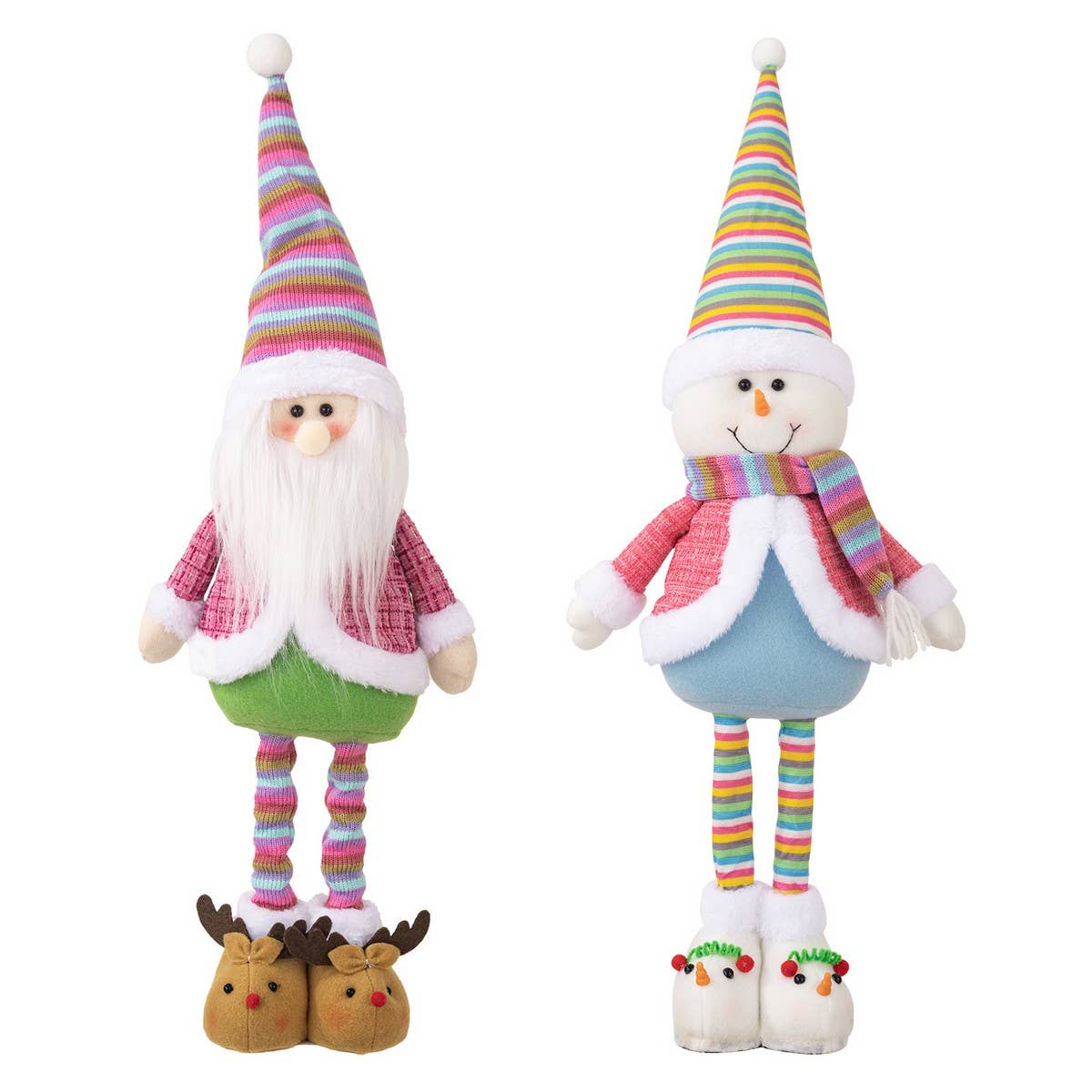 CWMM10292_CHRISTMAS RAINBOW SANTA SNOWMAN TABLE DECOR