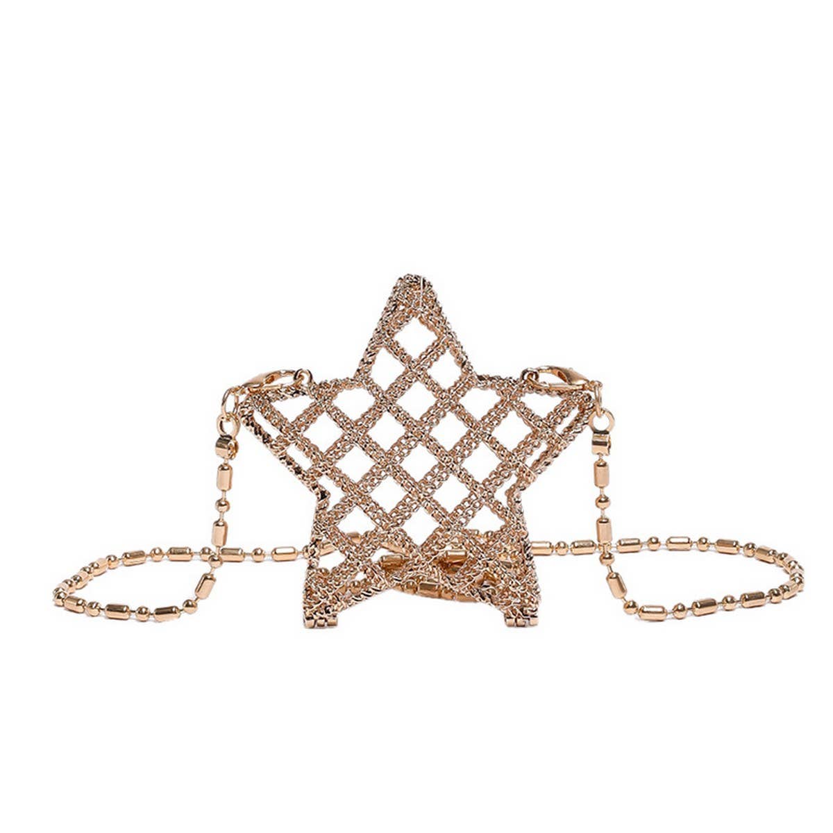 FIVE-POINTED STAR HOLLOW CHAIN SQUARE CLUTCH BAG_CWAB3260