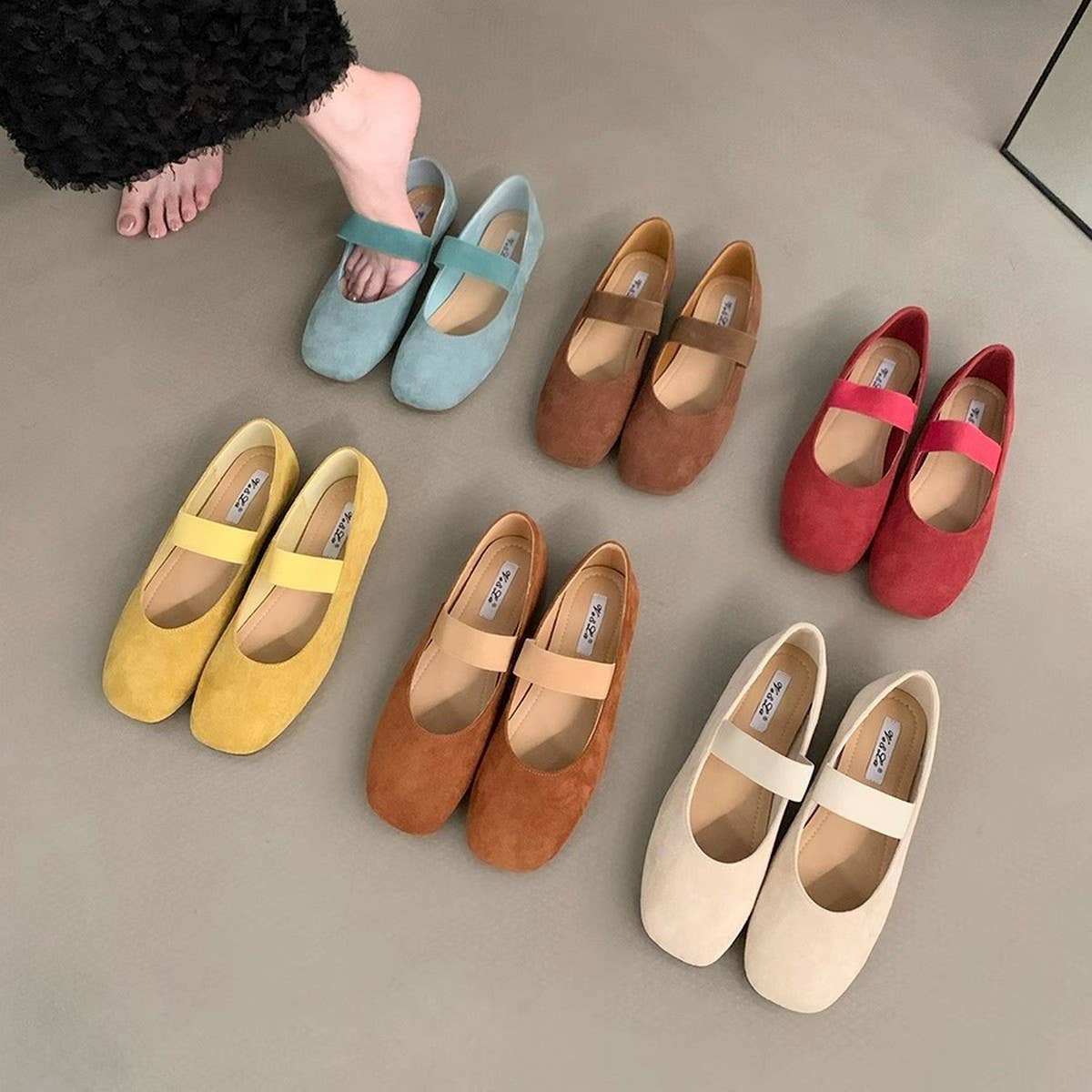 Red Ballet Flats Mary Janes for Dresses_CWSHF0134