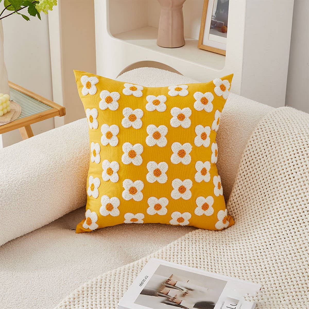 Luxury Embroidered Throw Pillow Cover for Sofa/Bed
