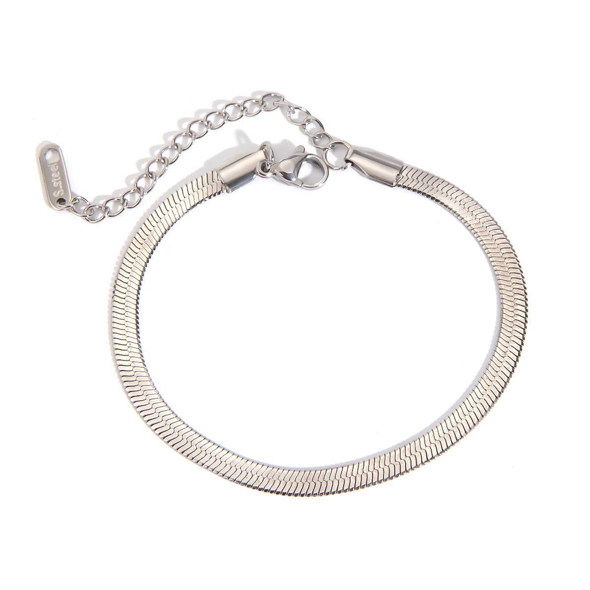 Stainless Steel Flat Snake Chain Bracelet/Necklace_CWAJE4873