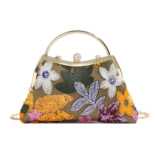 Chinese-style fashionable sequined flower handbag