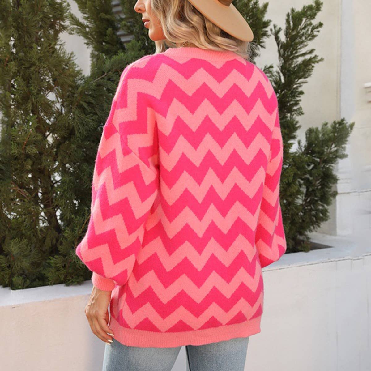 SWEATER WITH CREW NECK AND LANTERN SLEEVES