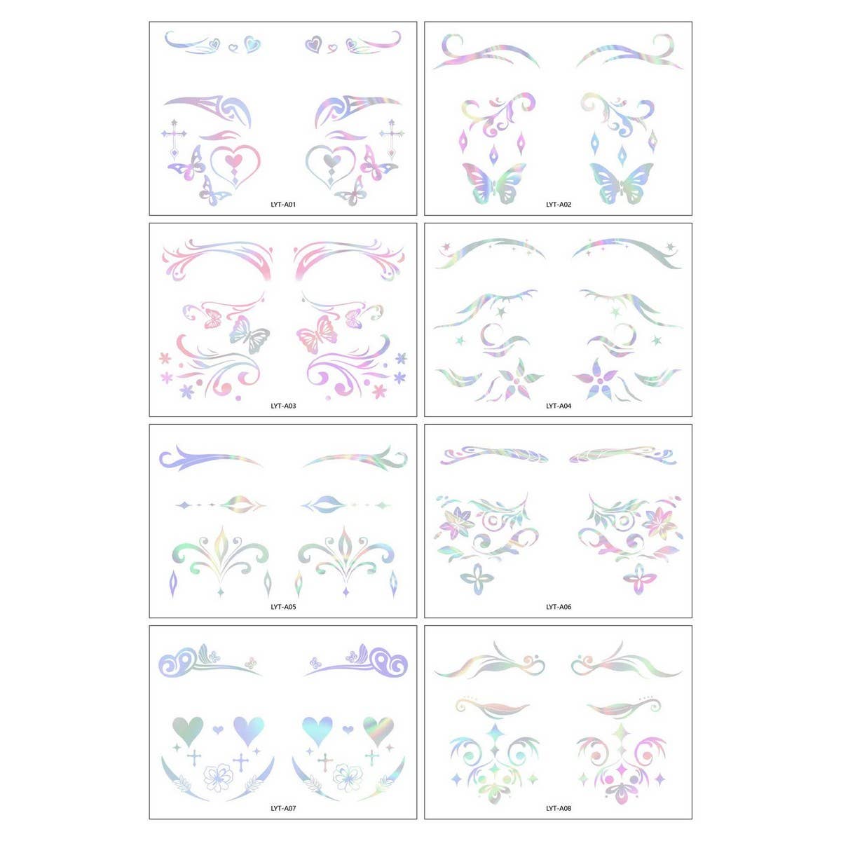 Holographic Eyeliner Tattoo Stickers for Raves