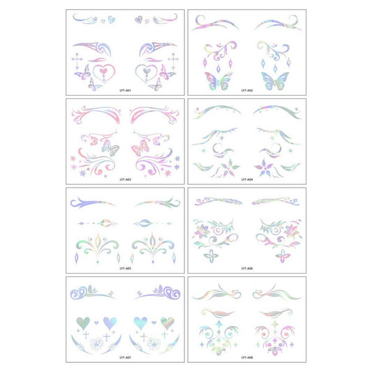 Holographic Eyeliner Tattoo Stickers for Raves