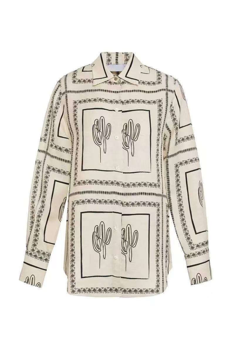 Fashiona linen cardigan and wide-leg pants set