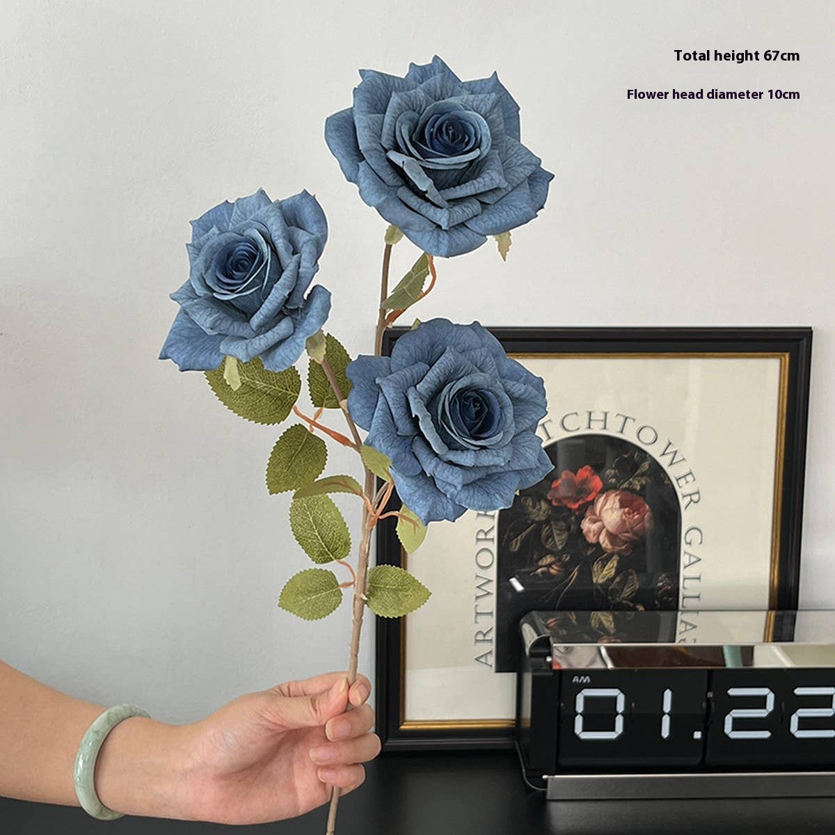 Artificial Cappuccino Rose Bouquet with 3 Heads_CWMM6505