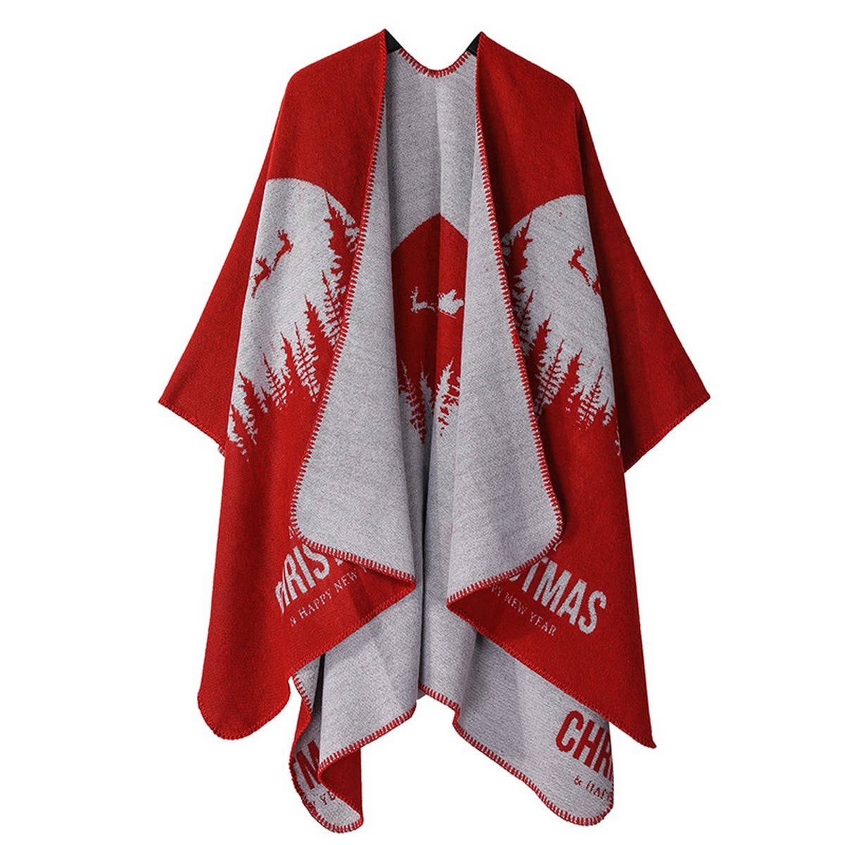 CAPE IMITATION CASHMERE SLIT THICKENED CAPE_CWASC2216