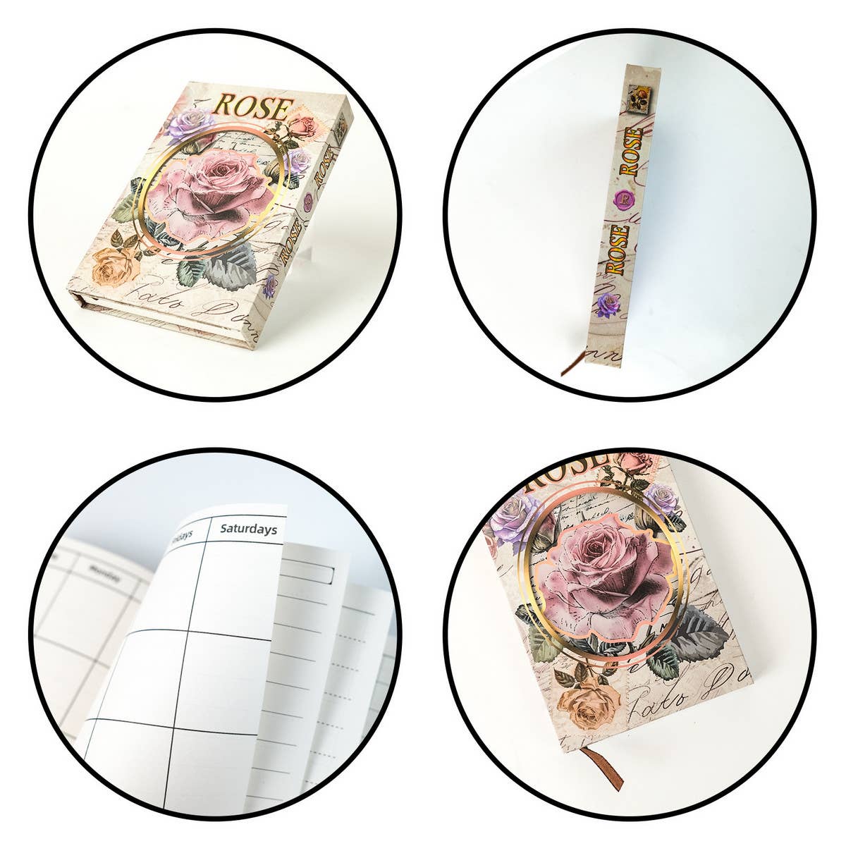 VINTAGE ROSE PORTABLE NOTEBOOK
