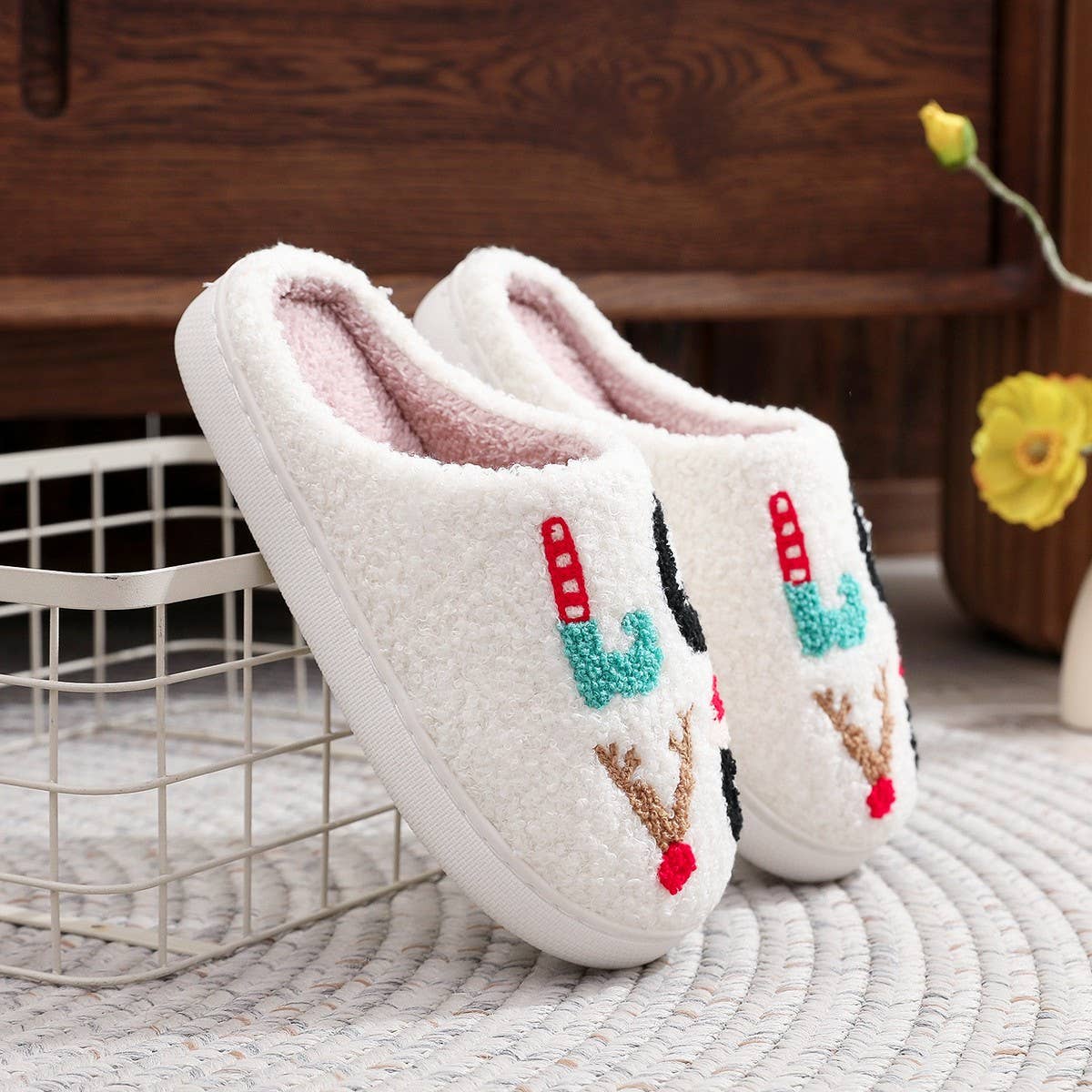 HOT STYLE LETTER PLUSH WARM COTTON SLIPPERS