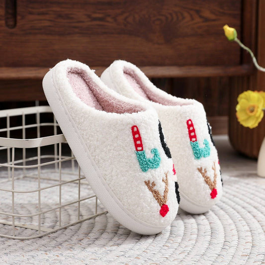 HOT STYLE LETTER PLUSH WARM COTTON SLIPPERS