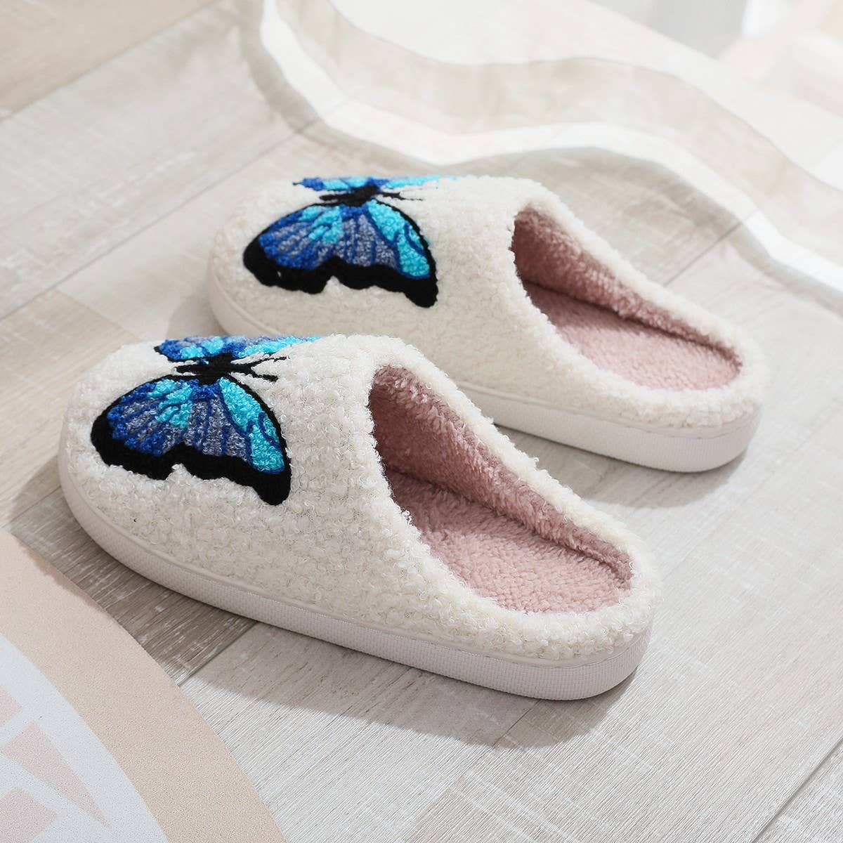 HOME COLORFUL BUTTERFLY COTTON SLIPPERS