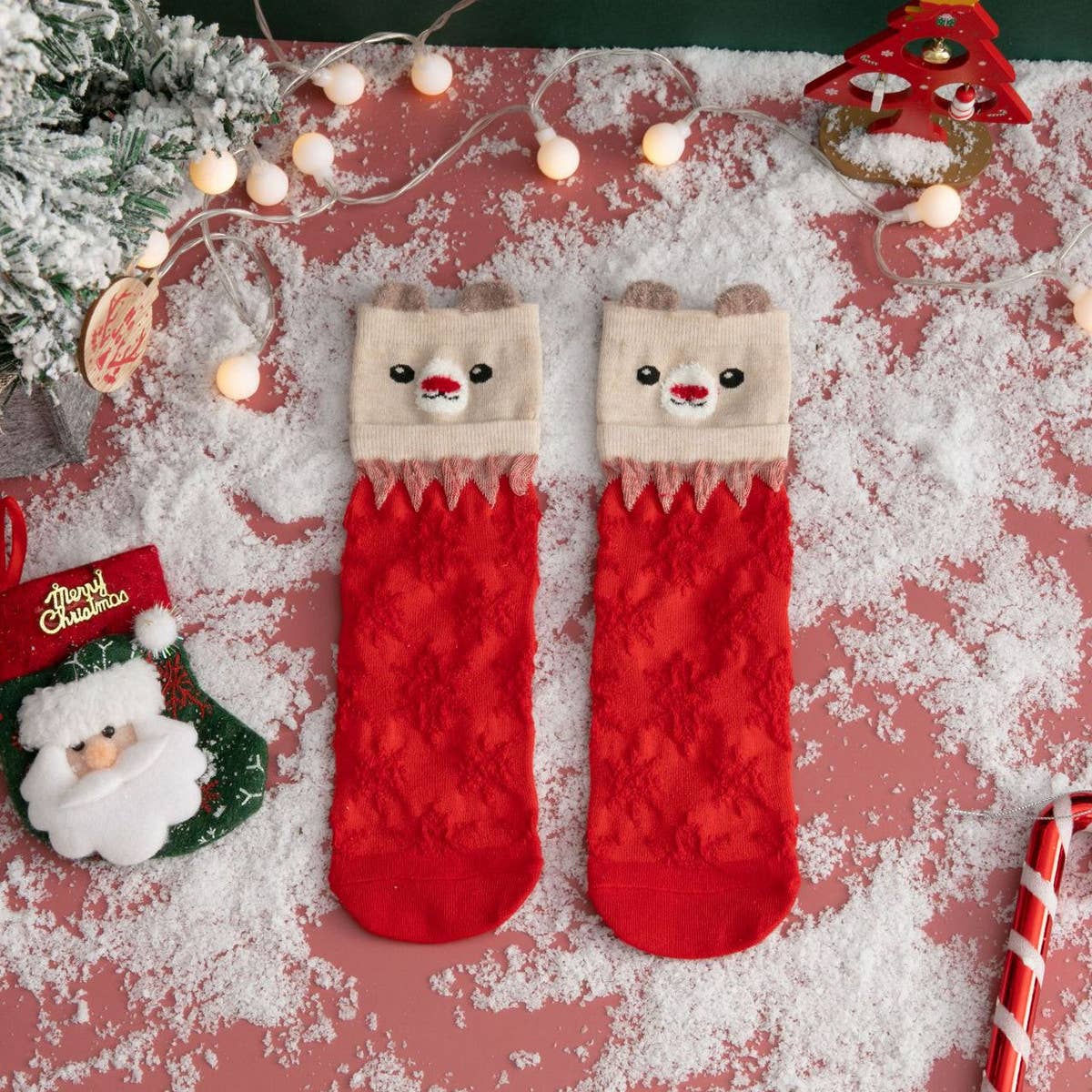 CHRISTMAS SOCKS ELK OLD MAN SOCKS